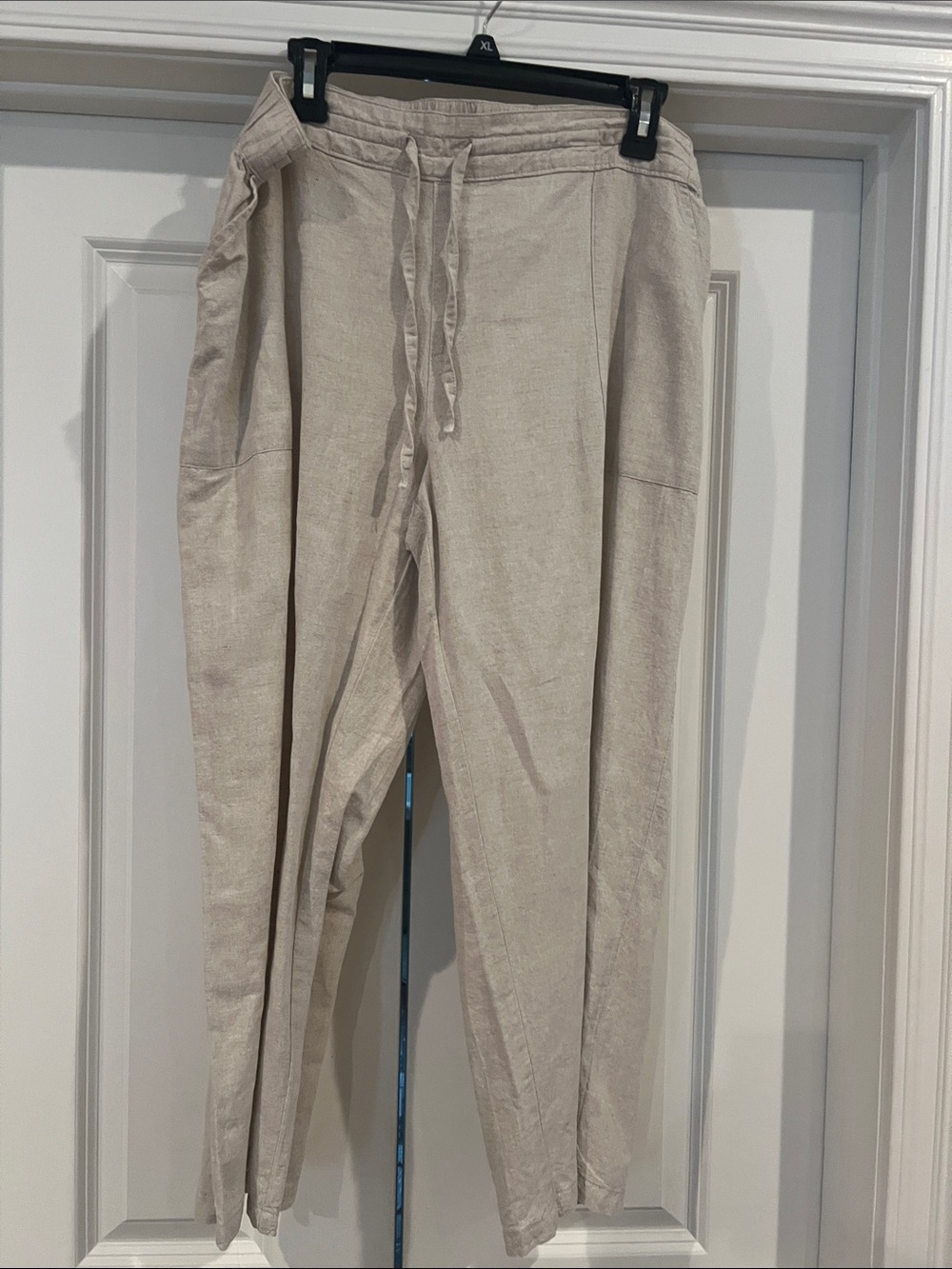 Liz Claiborne Light Tan Drawstring Linen Chinos